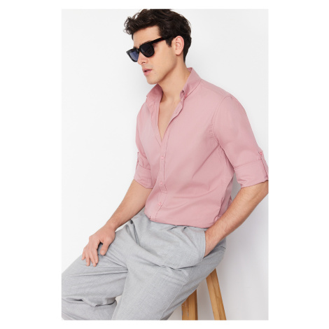 Trendyol Pale Pink Slim Fit Shirt With Epaulette Sleeves