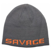 Savage gear čepice logo beanie one size rock grey orange