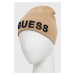 Čepice z vlněné směsi Guess béžová barva, z tenké pleteniny