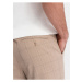 Světle hnědé pánské kostkované kalhoty Ombre Clothing