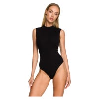 M697 High neck sleeveless bodysuit - black