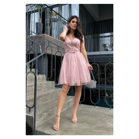 Světle růžové tylové šaty Danica BICOTONE