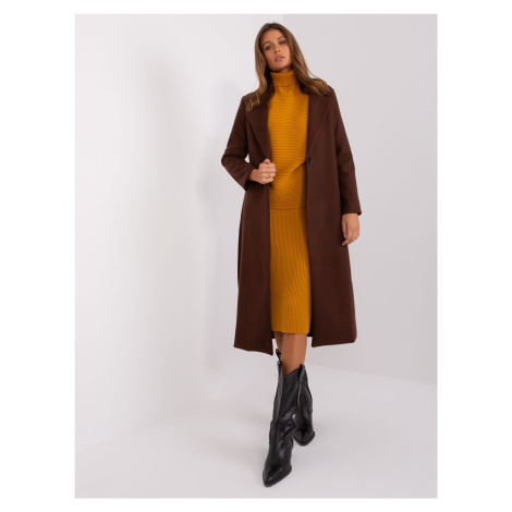 Melanžový dámský kabát na knoflíky TW-PL-BI-5312-1.31 PARIS