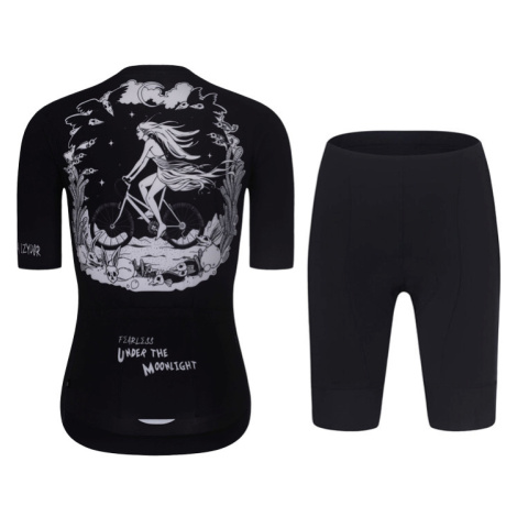 RIVANELLE Cyklistický krátký dres a krátké kalhoty - MOONLIGHT - bílá/černá
