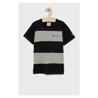 Dětské bavlněné tričko Champion 305959 černá barva, s aplikací