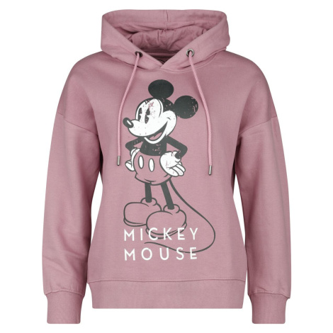 Mickey & Minnie Mouse Mickey Mouse Dámská mikina s kapucí starorůžová