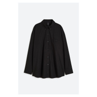 H & M - Oversized popelínová košile - černá