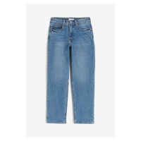 H & M - Slim Straight High Ankle Jeans - modrá