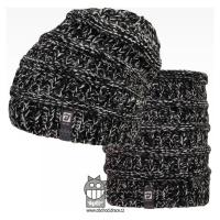 Pletená čepice a nákrčník Dráče - Etna 05, černobílá Barva: Černá