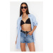 Trendyol Blue Comfort Denim Shorts & Bermuda