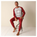 Blancheporte Dvoubarevné bavlněné pyžamo s kalhotami bordó