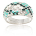 Luxusní stříbrný prsten zdobený barevným smaltem STRP0401F + dárek zdarma