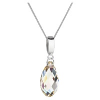 Evolution Group Stříbrný náhrdelník s krystalem Swarovski žlutá slza 72080.5 lum.green