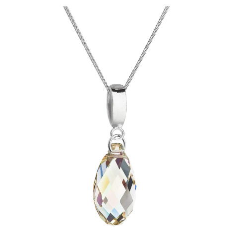 Evolution Group Stříbrný náhrdelník s krystalem Swarovski žlutá slza 72080.5 lum.green