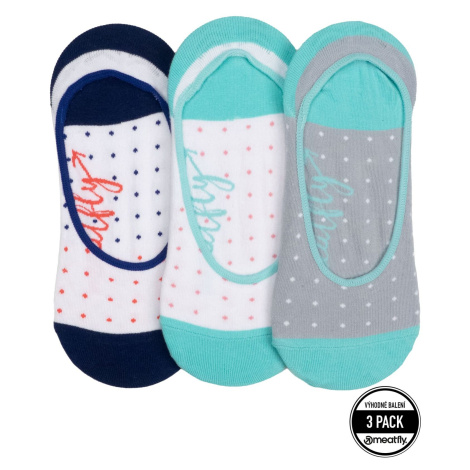 Ponožky Meatfly Low Socks Triple Pack, modrá Dots