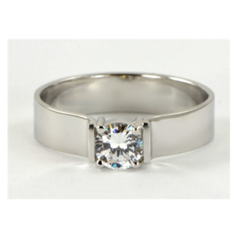 Briliantový zásnubní prsten z bílého zlata 0012 + DÁREK ZDARMA