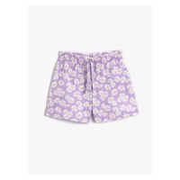 Koton 2skg40010aw Normal Waist Patterned Yellow Girls' Shorts