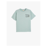 Koton T-Shirt Motto Printed Short Sleeve Crew Neck Cotton