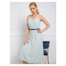 RUE PARIS Mint pleated dress