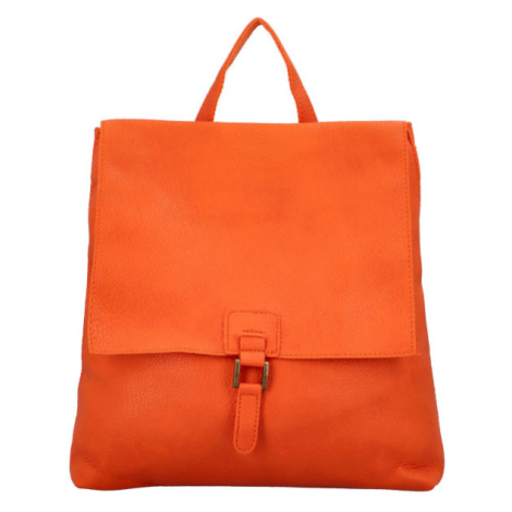 Stylový dámský koženkový kabelko-batoh Octavius, oranžový MaxFly