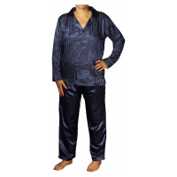 Zapata Satin saténové pyžamo proužky K150814 tmavě modrá
