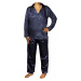 Zapata Satin pánské pyžamo proužky K150814 tmavě modrá