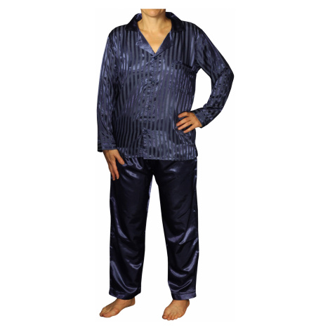 Zapata Satin pánské pyžamo proužky K150814 tmavě modrá