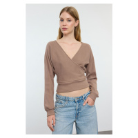 Trendyol Mink Regular/Normal Fit Fitted Ribbed Flexible Knitted Blouse