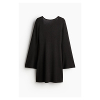 H & M - Pletené šaty's odhalenými zády - černá