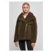 Dámský kabát // Urban Classics / Ladies Sherpa Biker Jacket olive