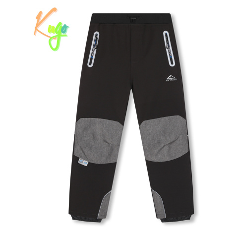 Chlapecké softshellové kalhoty, zateplené - KUGO HK2520, tmavě šedá / šedá kolena Barva: Šedá tm