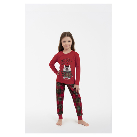 Dětské pyžamo Tess, dlouhý rukáv, dlouhé nohavice - červená/potisk Italian Fashion