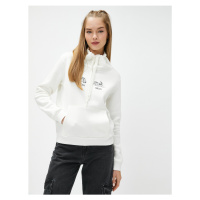 Koton Shawl Collar Sweatshirt With Pocket Printed Kangaroo