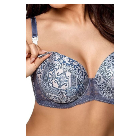 Kojicí podprsenka s kosticí 1692 modrá Avalingerie