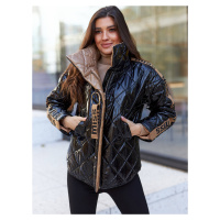 Black quilted jacket decorative tape Cocomore