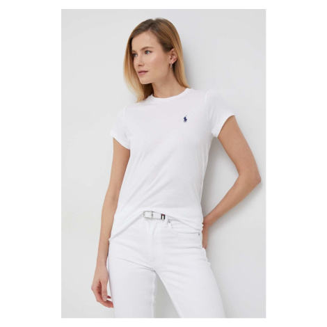 Bavlněné tričko Polo Ralph Lauren bílá barva, 211898698