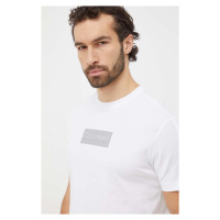 Bavlněné tričko Calvin Klein bílá barva, s aplikací