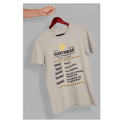 Pánské tričko s nápisem Elektrikář Barva: Ledově šedá