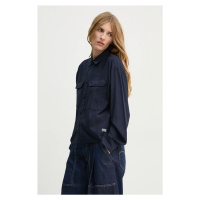 Košile G-Star Raw dámská, tmavomodrá barva, relaxed, s klasickým límcem, D25242-4304