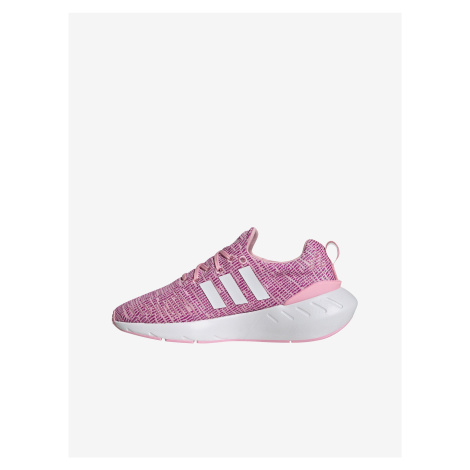 Růžové holčičí žíhané boty adidas Originals Swift Run 22