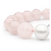 Gaura Pearls Náramek René - růžový křemen, sladkovodní perla, stříbro 925/1000 212-28B 19 cm + 3