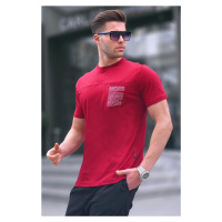 Madmext Claret Red Men's Regular Fit T-Shirt with Patch Pockets 6102
