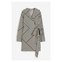 H & M - Zavinovací šaty z lněné směsi - černá