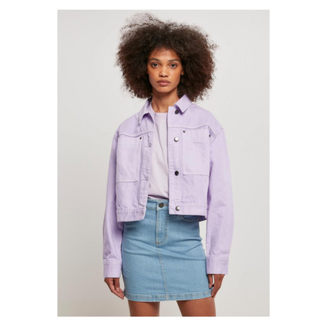 Ladies Short Boxy Worker Jacket - lilac Urban Classics