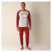 Blancheporte Dvoubarevné bavlněné pyžamo s kalhotami bordó