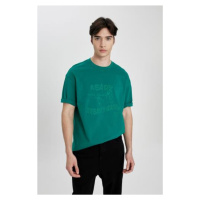 DEFACTO Comfort Fit Crew Neck Printed Short Sleeve T-Shirt