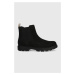 Semišové kotníkové boty BOSS Adley pánské, černá barva, 50503675