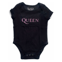 Queen kojenecké body tričko, Pink Logo Black, dětské