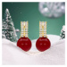 Éternelle Vánoční náušnice se zirkony - vánoční baňka E1469-MCK Červená
