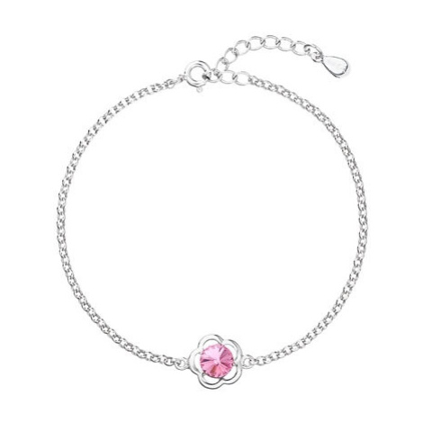 Evolution Group Stříbrný náramek s krystalem Swarovski 33117.3 Rose